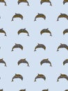 colorful doted dolphin seamless design repeating pattern style