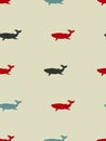 colorful seamless whale design pattern repeated