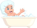 Cute little boy taking a bath Royalty Free Stock Photo