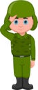 Soldier boy cartoon on white background Royalty Free Stock Photo