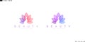 Creative peacock logo. Purple and pink birds