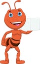 Happy ant cartoon carrying sugar