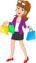 Happy pretty girl holding shopping bag Royalty Free Stock Photo