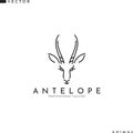 Antelope springbok logo. Outline style