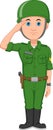 Soldier boy cartoon on white background Royalty Free Stock Photo