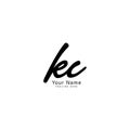 K C KC Initial letter handwritten and signature vector image in joining template logo