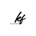 K F KF Initial letter handwritten and signature vector image in joining template logo