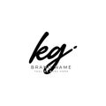 K G KG Initial letter handwritten and signature vector image in joining template logo