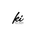 K I KI Initial letter handwritten and signature vector image in joining template logo