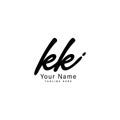 K KK Initial letter handwritten and signature vector image in joining template logo