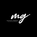 M G MG Initial letter handwritten and signature vector image in joining, modern style template logo