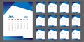 2023 desk Calendar design vector template and wall calendar banner creative and dynamic shapes ready for print design