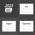 Q3 Third Quarter of 2023 Calendar