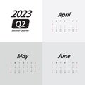Q2 Second Quarter of 2023 Calendar