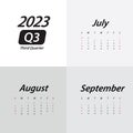 Q3 Third Quarter of 2023 Calendar