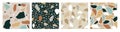 Terrazzo seamless pattern collection Royalty Free Stock Photo