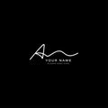 Initial Letter A Logo, Handwritten, Signature in joining style for Business Name with Alphabet A Royalty Free Stock Photo