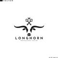 Texas longhorn bull with keys and crown logo