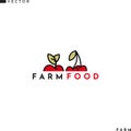 Farm food logo. Natural fruit Royalty Free Stock Photo