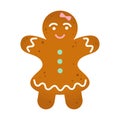 Gingerbread lady. Homemade Christmas female cookie. Winter holiday celebration theme. Royalty Free Stock Photo