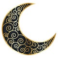 Vector Decorative red and golden Moon Royalty Free Stock Photo