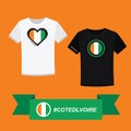 Couple t-shirt with Ivory Coast or Cote d`Ivoire flag symbol