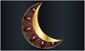 3d golden reflective crescent moons