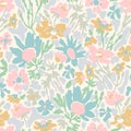 Vector floral ditsy illustration seamless repeat pattern