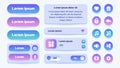 User interface elements for mobile app or game. Set of user interface elements. Vector. Simple flat modern design. Royalty Free Stock Photo