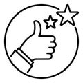 Outline icon for Business rating stars.