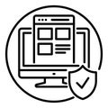 Outline icon for protect optimization website.