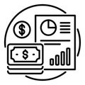 Outline icon for business revenue report.