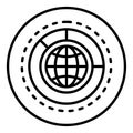 Outline icon for seo world analytics.
