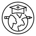 Outline icon for international graduate cap.