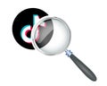 Tiktok Social Media Icon with Magnifying Glass Vector