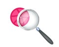 Dribbble Social Media Icon with Magnifying Glass Vector