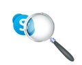 Skype Social Media Icon with Magnifying Glass Vector