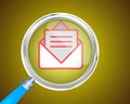 Mail email icon focused with Magnifying Glass Vector