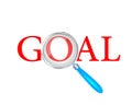 Goal Text focused with Magnifying Glass Vector Royalty Free Stock Photo