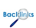 Backlinks Text focused with Magnifying Glass Vector