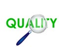 Quality Text focused with Magnifying Glass Vector Royalty Free Stock Photo