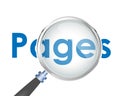 Pages Text focused with Magnifying Glass Vector Royalty Free Stock Photo