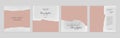 Modern pastel pink social media pos templates with torn paper texture.