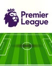 Premier League Logo with white background and green field,