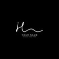 Initial Letter H Logo, Handwritten and Signature in joining style for Business Name with Alphabet H Royalty Free Stock Photo