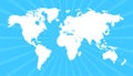 Flat World Map with Shades Isolated on A Bright Blue Background Design Royalty Free Stock Photo