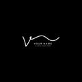 Initial Letter V Logo, Handwritten and Signature in joining style for Business Name with Alphabet V Royalty Free Stock Photo