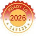 2026 Visit to Canada Colorful gradient abstract design Royalty Free Stock Photo