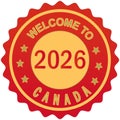 Welcome 2026 to Canada Colorful gradient Red Abstract Royalty Free Stock Photo