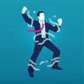 Business man breaking chain for freedom and spirit in business concept Royalty Free Stock Photo